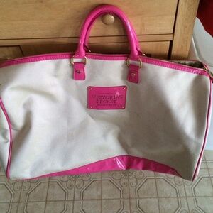 Victoria's Secret Pink and White Tote Bag